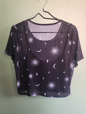 Miss Chivous Sheer Sun And Moon Shirt